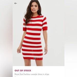 Brave Soul Harbor Knit Dress in Red Stripe - NWT - Small